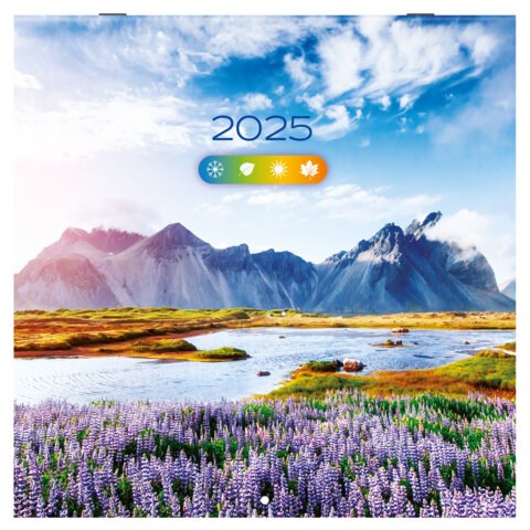 Календарь настенный перекидной на 2025 г., BRAUBERG, 12 листов, 29х29 см, "Времена года", 116161 116161