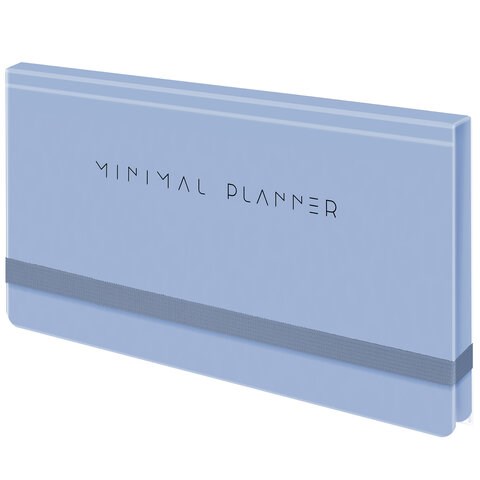 Еженедельник недатированный с резинкой 171х93 мм, BRAUBERG, твердый, 64 л., "Minimal", голубой, 116313 116313