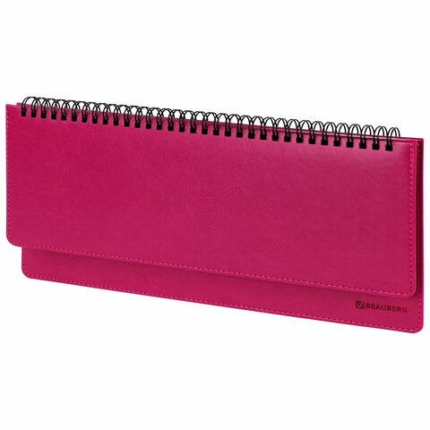 Планинг настольный недатированный (305x140 мм) BRAUBERG "Rainbow", кожзам, 60 л., розовый, 111699 111699