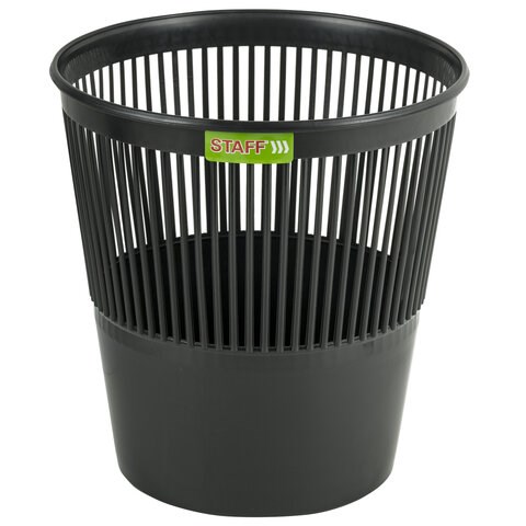 Корзина для бумаг STAFF "Basic" ЭКОНОМ, сетчатая, 9 л, черная, 238254 238254