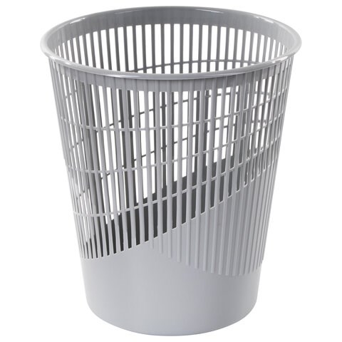 Корзина для бумаг, 11 л, сетчатая, серая, BRAUBERG, 230442 230442