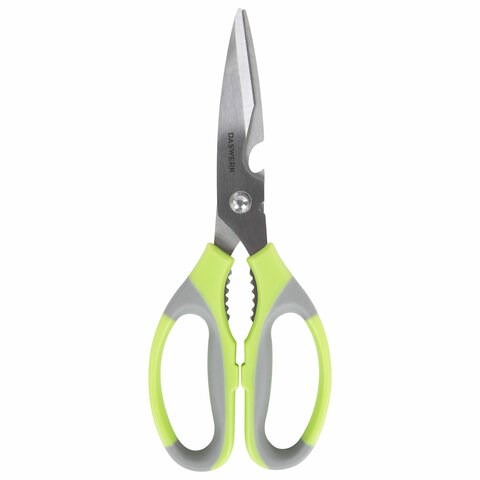 Ножницы кухонные DASWERK, 210 мм, с орехоколом, открывашкой, зазубренным лезвием, 608903 608903