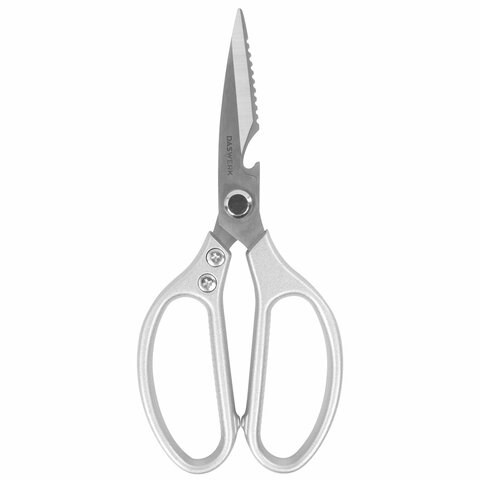 Ножницы кухонные DASWERK, 210 мм, с открывашкой, зазубренные, металлические ручки, 608901 608901