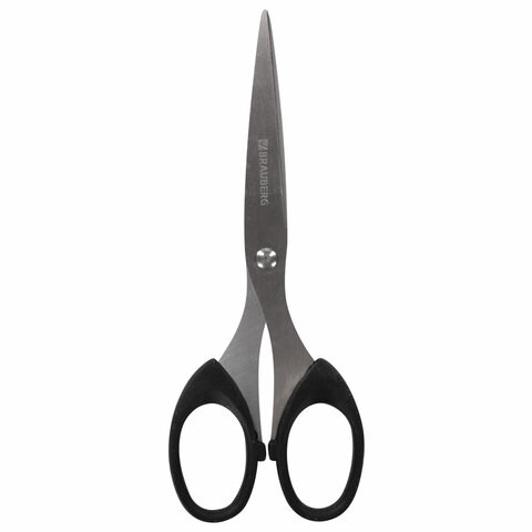 Ножницы BRAUBERG "Classic", 160 мм, черные, классической формы, 2-х сторонняя заточка, 230933 230933