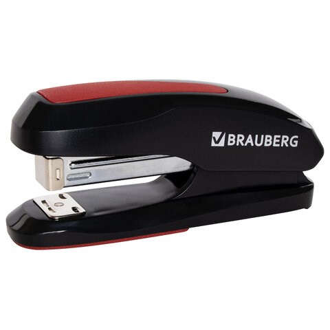 Степлер №24/6, 26/6 BRAUBERG "Extra", до 30 листов, черно-красный, 229085 229085