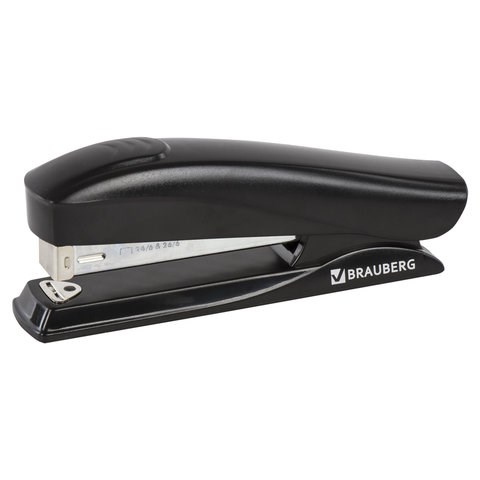 Степлер №24/6, 26/6 BRAUBERG "ST-100", до 20 листов, черный, 224345 224345