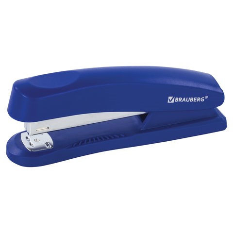 Степлер №24/6, 26/6 BRAUBERG "Standard+", до 30 листов, полнозагрузочный, синий, 228607 228607