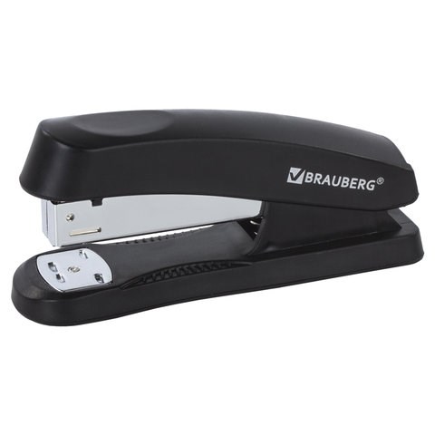 Степлер №24/6, 26/6 BRAUBERG "Standard+", до 30 листов, черный, 228608 228608