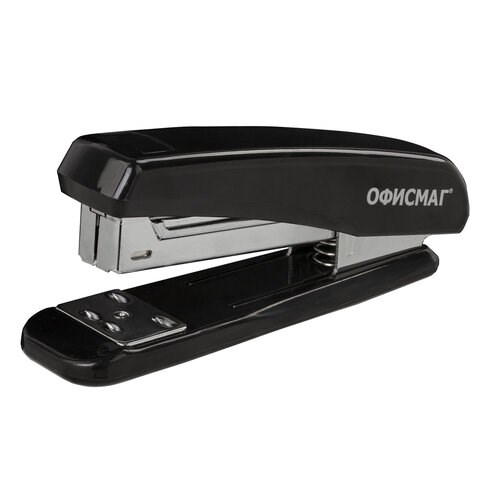 Степлер №24/6, 26/6 ОФИСМАГ, до 25 листов, черный, 229691 229691