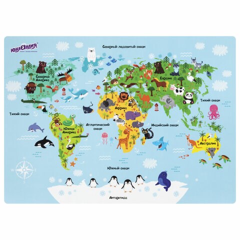 Настольное покрытие ЮНЛАНДИЯ, А3+, пластик, 46x33 см, "Map", 272370 272370