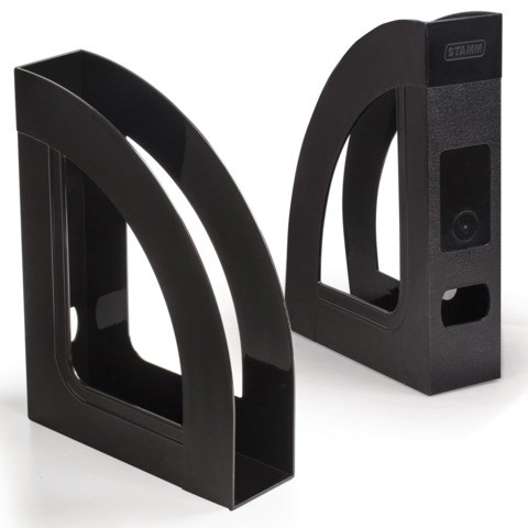 Лоток вертикальный для бумаг "Респект-эконом" (220х290 мм), ширина 70 мм, полипропилен, черный, ЛТВ-30855 235783