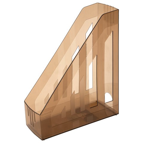 Лоток вертикальный для бумаг BRAUBERG "Contract" (260х85х300 мм), отверстия на торцах, тонированный, 230892 230892