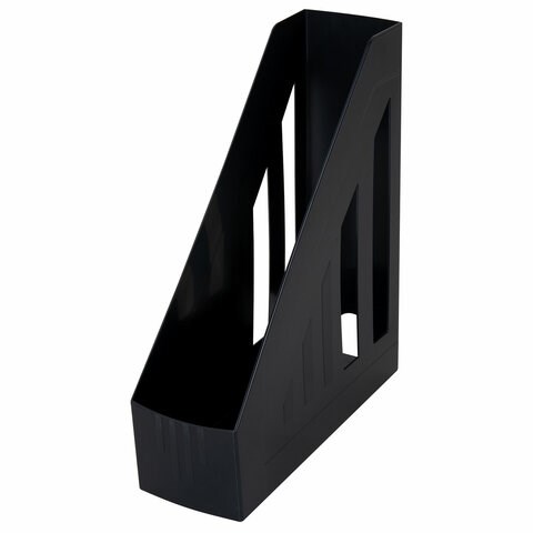 Лоток вертикальный для бумаг BRAUBERG "Contract" (260х85х300 мм), отверстия на торцах, черный, 230886 230886