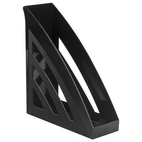 Лоток вертикальный для бумаг BRAUBERG "Office style", 245х90х285 мм, черный, 237278 237278