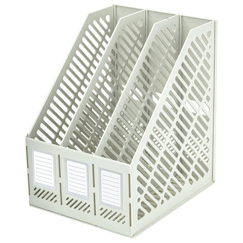 Лоток вертикальный для бумаг BRAUBERG "Office-Expert", 215 мм, 3 отделения, сборный, серый, 238018 238018