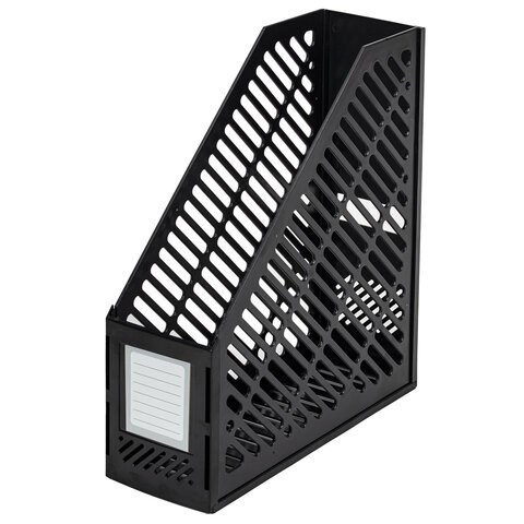 Лоток вертикальный для бумаг BRAUBERG "Office-Expert", 90 мм, сетчатый, сборный, черный, 238019 238019