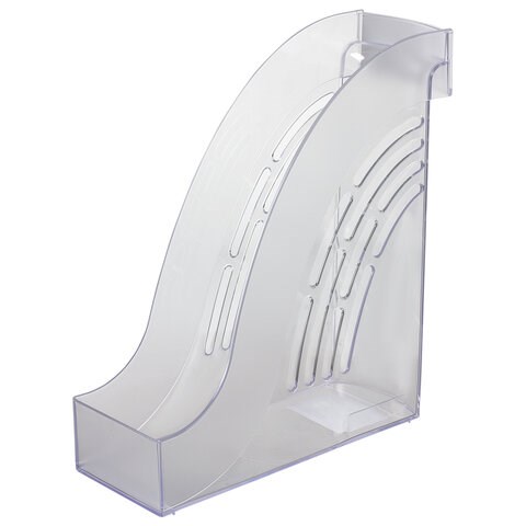 Лоток вертикальный для бумаг BRAUBERG "Office", 255х95х290 мм, прозрачный, 237231 237231