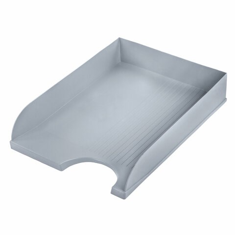 Лоток горизонтальный для бумаг BRAUBERG "Standard", 350х253х65 мм, серый, 238347 238347