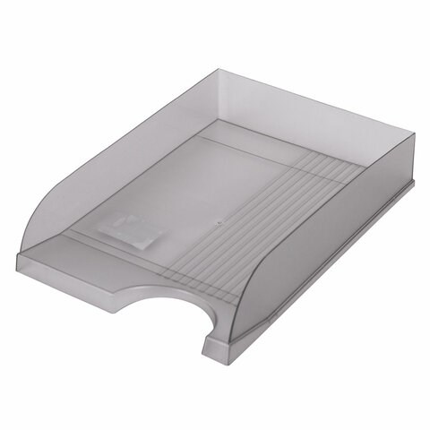 Лоток горизонтальный для бумаг BRAUBERG "Standard", 350х253х65 мм, тонированный серый, 238348 238348