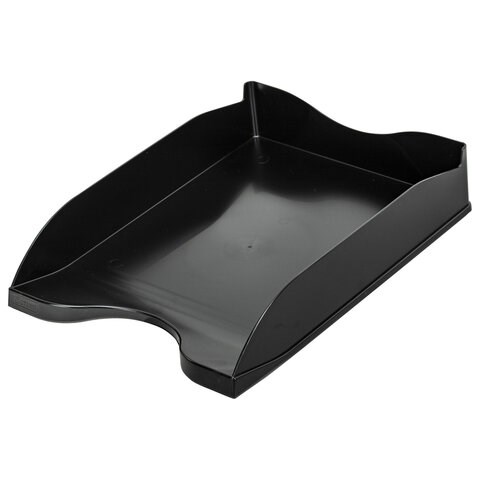 Лоток горизонтальный для бумаг BRAUBERG STYLE, 345х255х65 мм, черный, 238105 238105