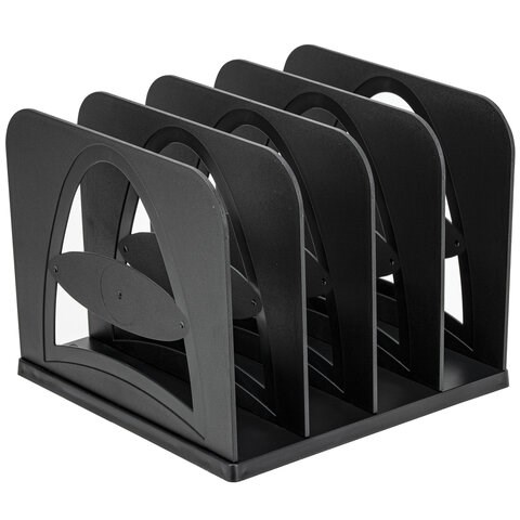 Лоток-сортер для бумаг BRAUBERG GRAND OFFICE, 4 отделения, 210х210х170 мм, сборный, черный, 238113 238113