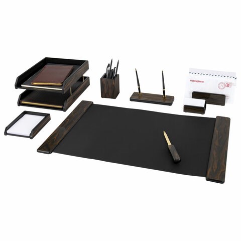 Набор настольный GALANT "Blackwood" из дерева, 8 предметов, цвет "чёрное дерево", 238165 238165