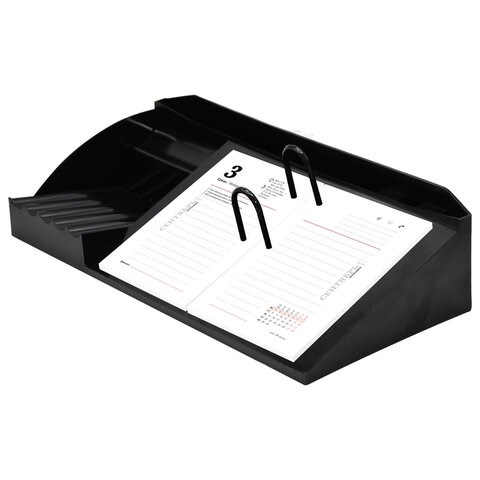 Подставка под календарь + органайзер 3 отделения, STAFF "MANAGER", 310х150х75 мм, черный, 238789 238789