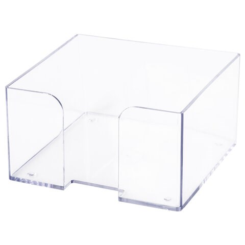 Подставка для бумажного блока BRAUBERG CLASSIC пластиковая, 90х90х50 мм, прозрачная, 238091 238091