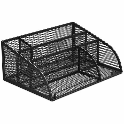 Подставка-органайзер BRAUBERG "Germanium", 5 секций, 255х180х105 мм, металл, черная, 237973 237973