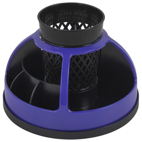 Подставка-органайзер STAFF "Attraction", 9 отделений, вращающаяся, черная/фиолетовая, 238320 238320