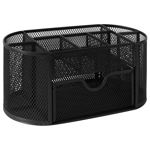 Подставка-органайзер металлическая BRAUBERG "Germanium", 9 секций, 105х220х110 мм, черная, 237418 237418