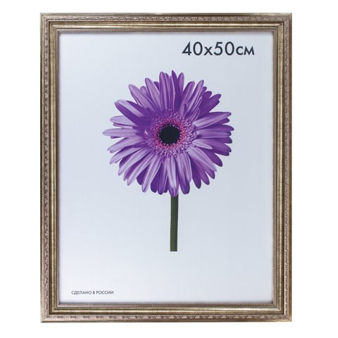 Рамка премиум 40х50 см, пластик, багет 33 мм, "Dorothy", серебро, 0023-16-3330 390734