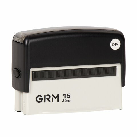 Штамп самонаборный 2-строчный, оттиск 69х10 мм, синий без рамки, GRM 15, КАССА В КОМПЛЕКТЕ, 116000090 237740