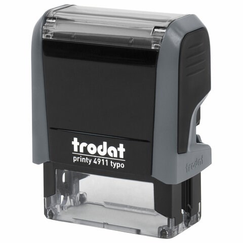Штамп самонаборный 3-стр, 38х14 мм, синий, TRODAT 4911P4/DB, корпус СЕРЫЙ, КАССА В КОМПЛЕКТЕ, 43214 238363