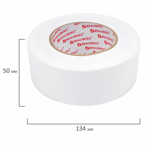 Клейкая двухсторонняя лента 50 мм х 8 м, НА ВСПЕНЕННОЙ ОСНОВЕ, 1 мм, прочная, BRAUBERG, 600485 600485