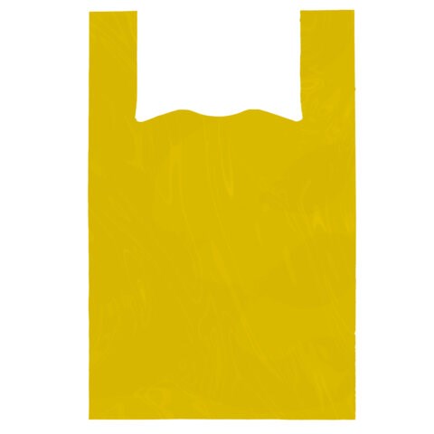 Пакет "майка" КОМПЛЕКТ 100 штук, 38+20х70, ПНД желтый, 25 мкм, LAIMA, 700791 700791