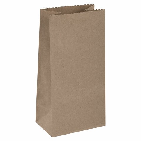 Крафт-пакет бумажный 12х8х24 см, КОМПЛЕКТ 100 шт., плотность 90 г/м2, LAIMA ECO CRAFT, 609682 609682