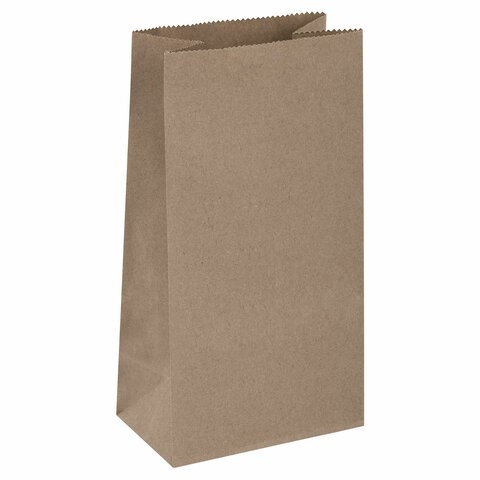 Крафт-пакет бумажный 18х12х29 см, КОМПЛЕКТ 100 шт., плотность 90 г/м2, LAIMA ECO CRAFT, 609683 609683