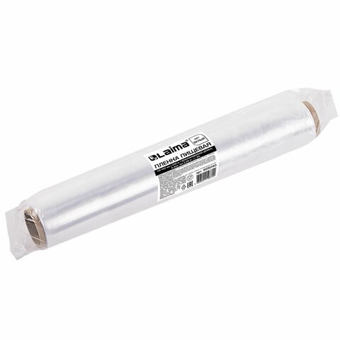 Пленка пищевая ПЭ 450 мм х 200 м, гарантированная длина, 6 мкм, вес 0,49 кг +- 5%, LAIMA, 605040 605040