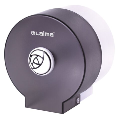 Диспенсер для бытовой туалетной бумаги LAIMA, КРУГЛЫЙ, тонированный серый, 605046 605046