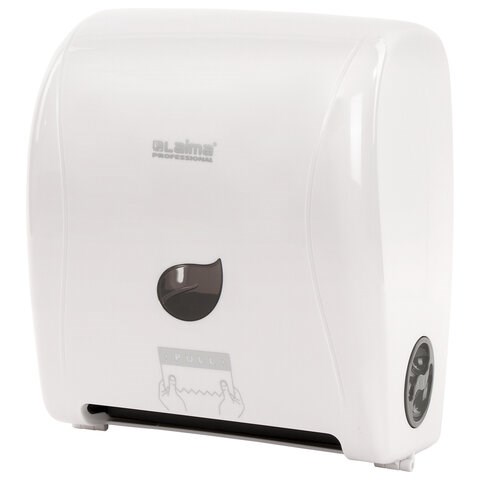 Диспенсер для полотенец в рулонах LAIMA PROFESSIONAL ECO (Система H1), механический, белый, ABS-пластик, 606550 606550