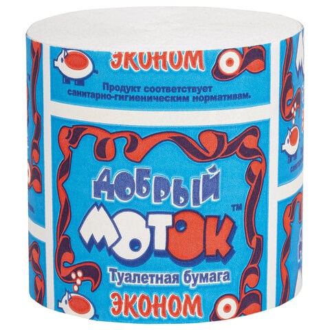 Бумага туалетная бытовая, 43 м, Добрый Моток, без втулки (эконом), М-4 123311
