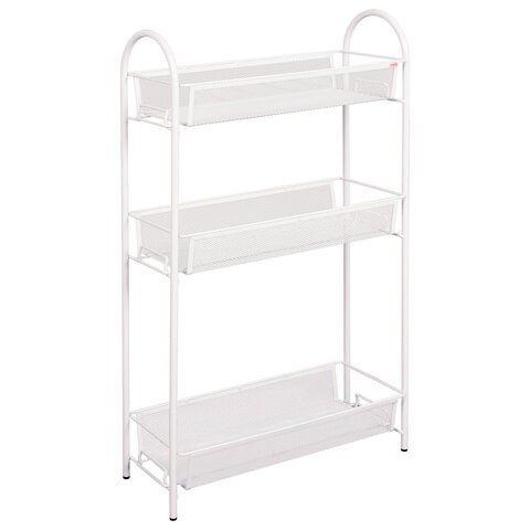 Этажерка "Ладья-13" офисно-бытовая 3 яруса, металл, белая, 43х17х75,5 см, Э 399 Б 609166