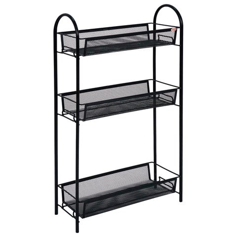 Этажерка "Ладья-13" офисно-бытовая 3 яруса, металл, черная, 43х17х75,5 см, Э 399 Ч 609165