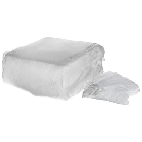 Ветошь ПОСТЕЛЬ БЕЛАЯ 10 кг, лоскуты 70х80 (±10 см), плотность 100-120 г/м2, 100% хлопок 608960