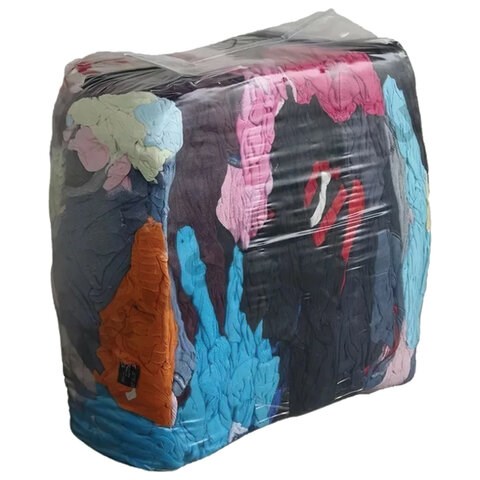 Ветошь трикотаж ЦВЕТНОЙ 10 кг, лоскуты 40х60 (±10 см) плотность 100-200 г/м2, 90% хлопок, 10% синтетика 608958