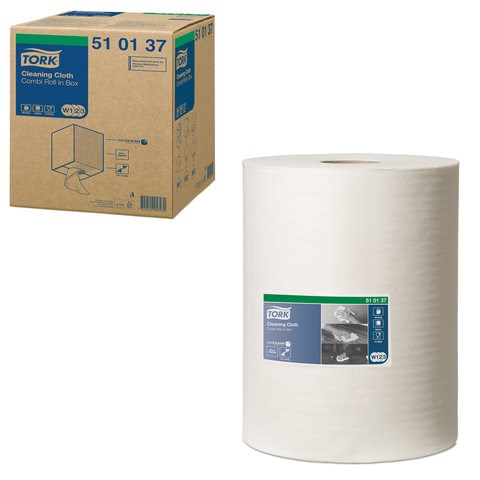 Протирочный нетканый материал TORK (Система W1, W2, W3) Premium, 400 листов в рулоне, 32х38 см, 510137 127858