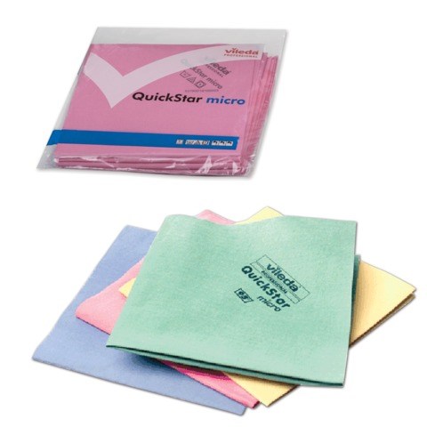 Салфетка микроволоконная VILEDA "МикронКвик", КОМПЛЕКТ 5 шт., микроволокно, красные, 38х40 см, 152110 602090