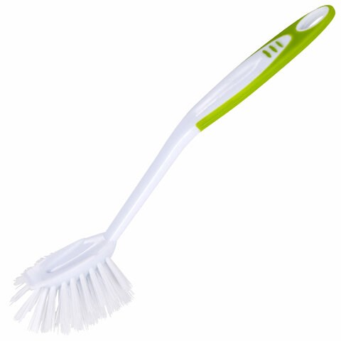 Щетка для мытья посуды ЛЮБАША, 25 см, пластик, ручка с ПВХ-покрытием, 603631 603631