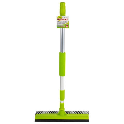 Окномойка ЛЮБАША, алюминиевая телескопическая ручка 50-90 см, рабочая часть 25 см (стяжка, губка, ручка), 603613 603613